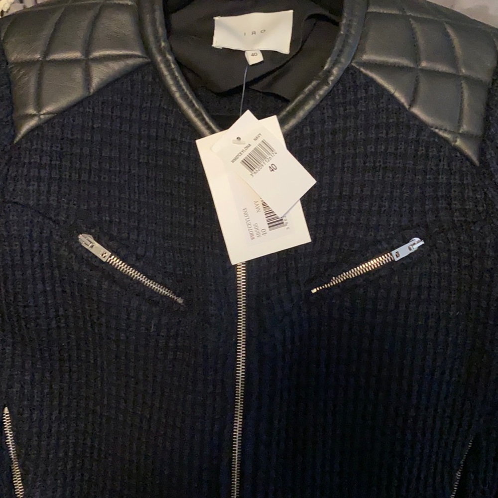 IRO knot motorcycle style zipper jacket